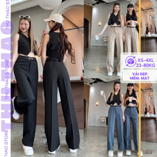 Quần ống suông nữ big size lưng cao ôm body gen eo dáng dài 103cm form basic sang xịn.