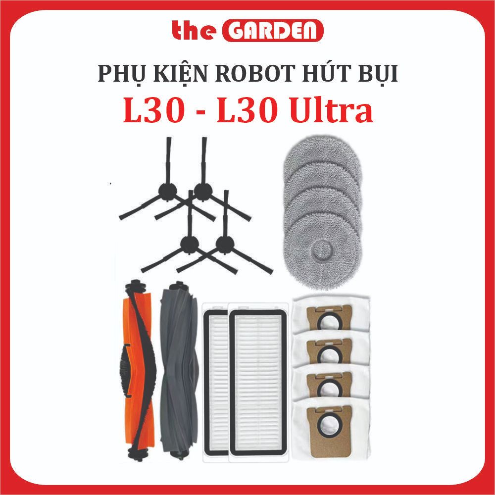 Phụ kiện Robot hút bụi  Dreami L30- L30 Ultra, Lọc hepa , Khăn, Chổi giữa, Chổi cạnh, Túi rác ;