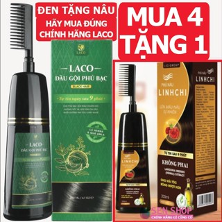Dầu gội phủ bạc laco chính hãng nhuộm tóc thảo dược thuốc nhuộm tóc phủ bạc nhuộm đen tóc từ nấm linh chi thảo dược quý