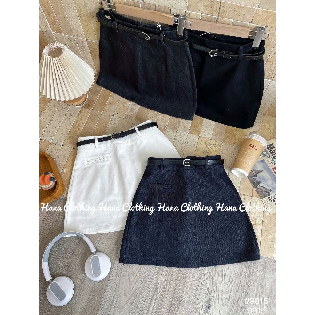 Chân Váy Denim Chữ A Nữ (Đen, Trắng, Xám đen, Xanh than) CV25022510, CV2502259, CV2502251, CV2502252