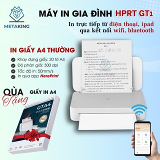 Máy in A4 Gia Đình HPRT GT1 - In Giấy Thường, Không Cần Mực Kết Nối Bluetooth/WiFi - TẶNG 1 XẤP GIẤY IN A4 [hỏa tốc HCM]