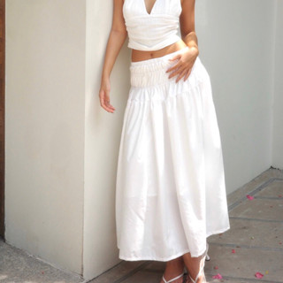 RedA | Chân váy dài lưng thun nhún bèo vải kate thoáng mát - Sunday Skirt