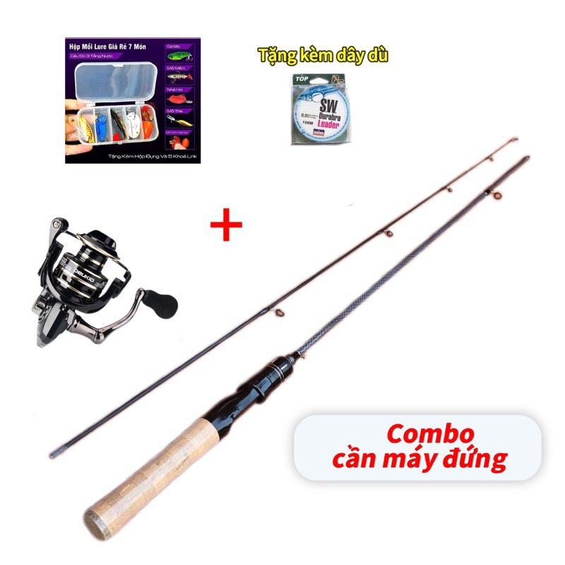 Combo Câu Lure Giá Siêu Rẻ, Cần UL RYOBI Cán Gỗ Khoen Chống Xoắn Siêu Khoẻ, Combo Cần Câu Lure Giá R
