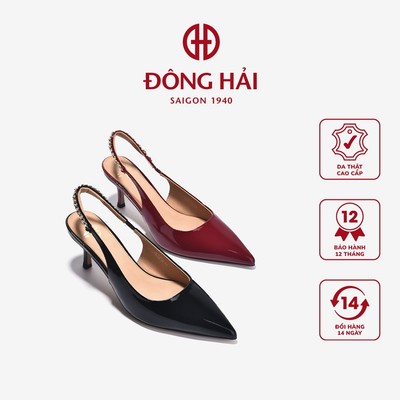 Giày Cao Gót Slingback Zuciani Quai Phối Ánh Kim - GTP02