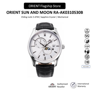 Đồng hồ nam Orient Watch Sun And Moon RA-AK0310S30B máy lộ cơ automatic mặt kính sapphire dây da cao cấp chính hãng