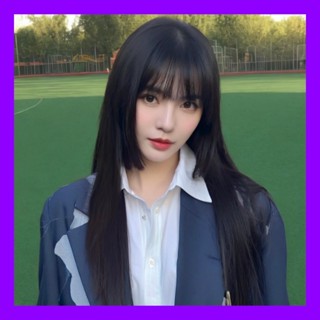   TẶNG LƯỚI  Tóc giả nữ cả đầu mái hime thẳng dài 65cm - TG001 