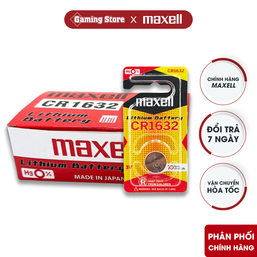 Pin Maxell CR1632 Lithium 3v (Vỉ 1 Viên) - Hàng Chính Hãng