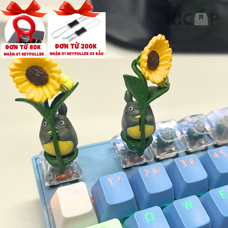 |Kicáp| Keycap Totoro Ghibli - bàn phím cơ, xuyên led