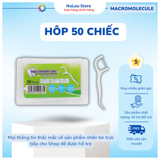 ( Hộp 50 chiếc ) Tăm chỉ nha khoa Macromolecule xanh lá tăm chỉ kẽ răng sợi nhỏ hàng loại 1 vệ sinh răng miệng