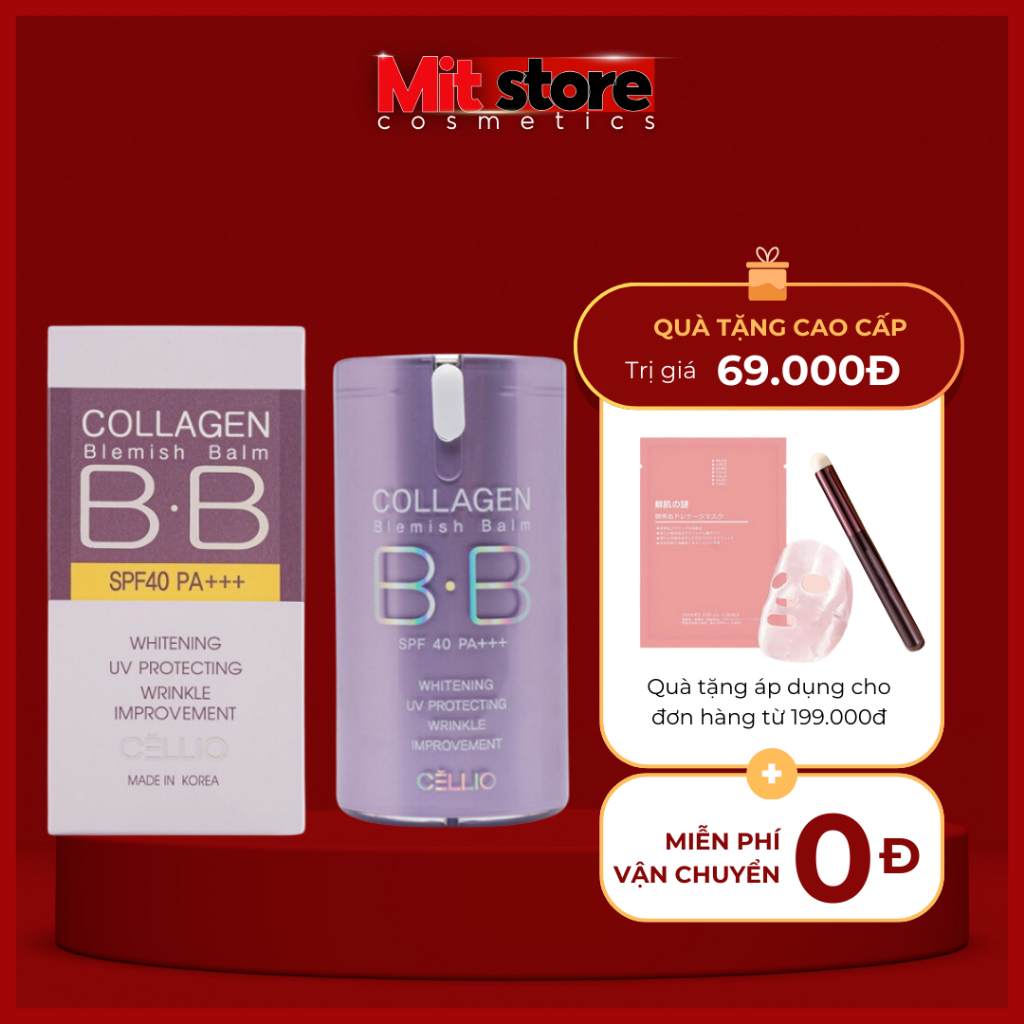 Kem nền BB Cream Collagen Cellio SPF 40 PA++