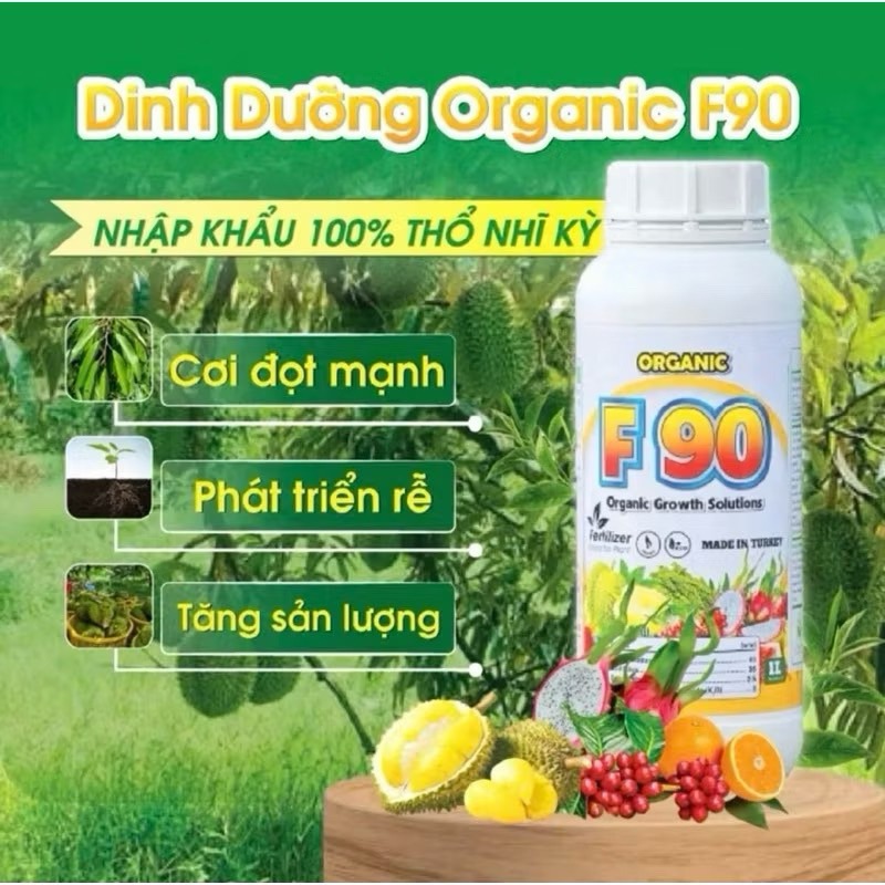 F90 Phân bón Organic F90 ( chính hãng)Phân bón hữu cơ vi sinh (1 lít) nhập khẩu Thổ Nhĩ Kỳ,siêu kích