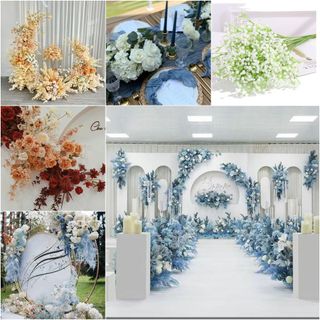 Hoa giả decor chụp ảnh, Bông cẩm tú cầu, Hoa hồng, Huệ Tây, Lan hồ điệp, cát tường, nhiều màu đẹp