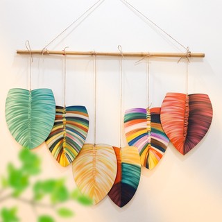  BỘ TRANH TREO TƯỜNG LÁ GỖ MACRAME KÈM THANH TRE VÀ DÂY - DECOR KHÔNG GIAN ĐẬM CHẤT NGHỆ THUẬT 