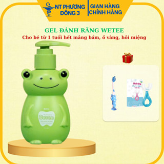 Gel đánh răng wetee nuốt được cho bé từ 1 tuổi thiết kế hình con ếch dễ thương vị thơm ngon lọ 100ml