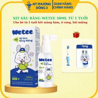 Xịt sâu răng wetee 50ml, vị nho, phòng sâu răng, mảng bám, hà mủn, hôi miệng cho bé từ 1 tuổi