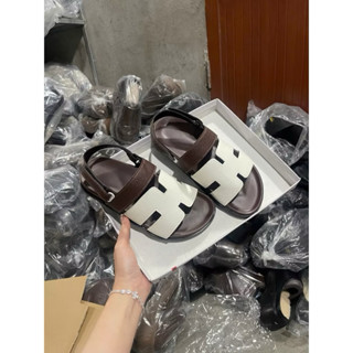 Dép sandal nữ chữ H Quai Hậu chất nhẹ siêu êm HẬU ĐỎ TRẮNG