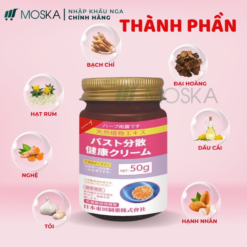 KEM TAN U BƯỚU SENJOKO NHẬT BẢN 50G - GIẢM SƯNG ĐAU HẠCH NÁCH, NGỰC, HỖ TRỢ TAN U BƯỚU SỢI TUYẾN VÚ LÀNH TÍNH | MOSKA