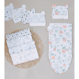 Ủ kén cotton cao cấp kèm mũ sơ sinh giúp bé ngủ ngon