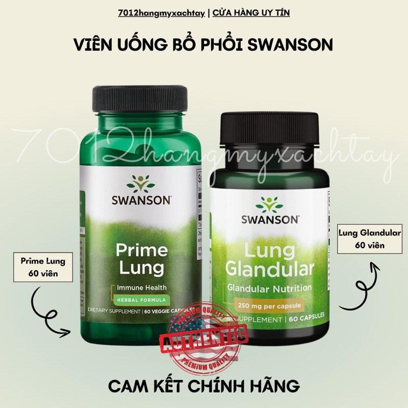[BILL MỸ-HOẢ TỐC] Viên uống bổ phổi Swanson Prime Lung 60 viên (kèm ảnh thật shop chụp)