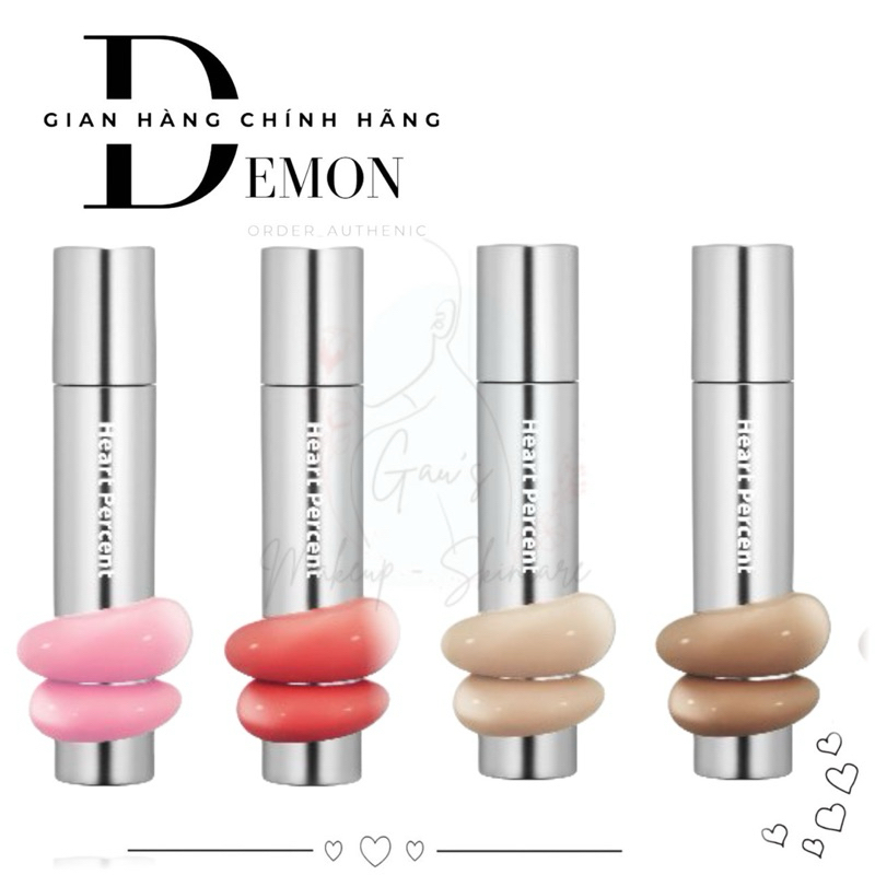 Set Son Tint One Way Glowy Tint Heart Percent tặng kèm chì kẻ viền môi