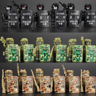 Combo 6 nhân vật lính SWAT,đồ chơi lắp ráp mô hình mini chiến binh chiến đấu chất liệu nhựa ABS cao cấp | LyCCar