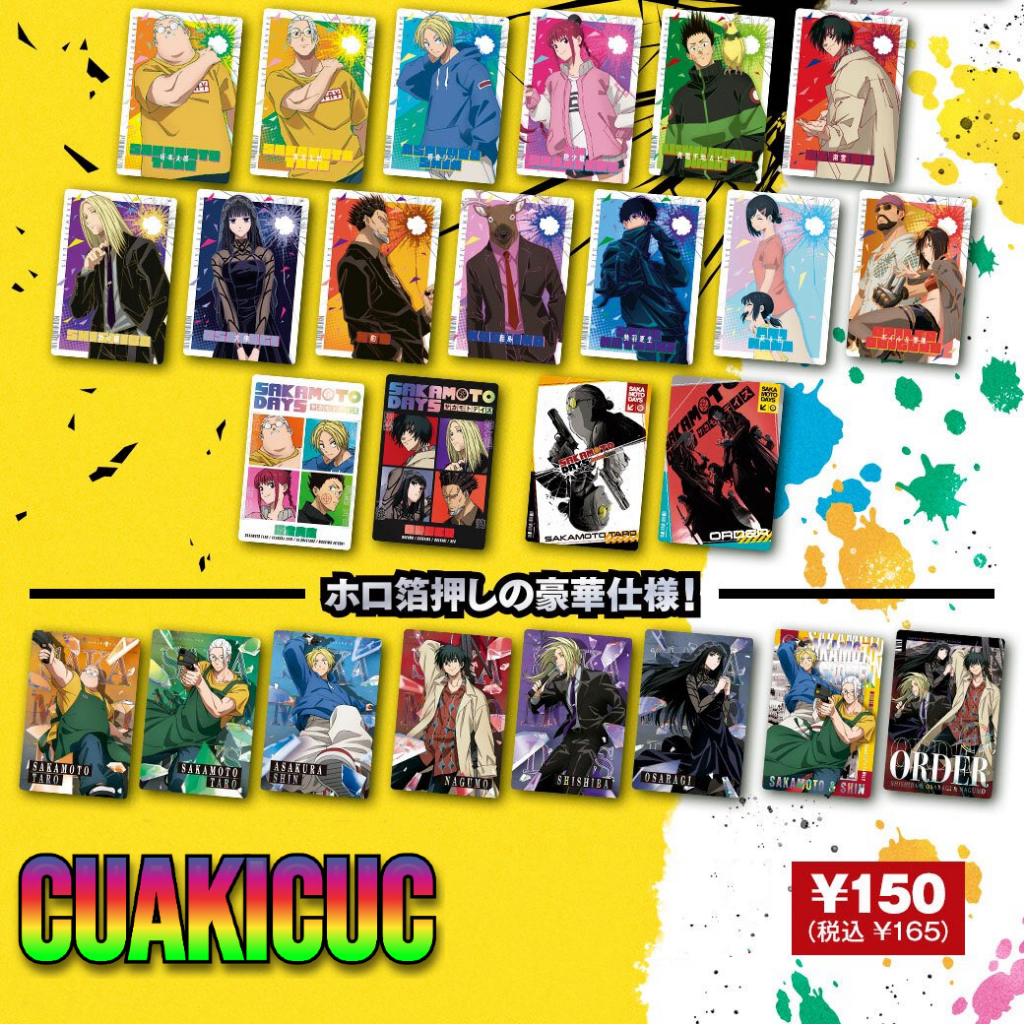 [CHÍNH HÃNG BANDAI] Lẻ Pack Card Sakamoto Days Wafer - The Animation - Đồ Trưng Bày Cao Cấp - Sakamo