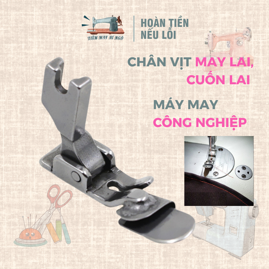 Chân vịt cuốn lai, may lai, chân vịt bẻ lai gấp mí máy may công nghiệp | 1-2-3 Li