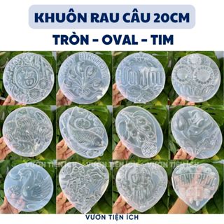 Khuôn Rau Câu 3D Lớn 20cm 21cm, Khuôn Hoa Hồng, Happy Birthday, Hoa Sen, Cá Chép, Trái Tim, Song Hỷ