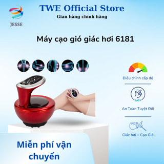 Máy massage cạo gió, giác hơi 6182 Với  9 chế độ chườm ấm, 10 điểm mát xa cải thiện sức khỏe chính hãng