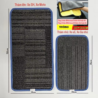 Thảm Lót Chân Chống Xe Máy Nhỏ, Xe Tay Ga, Xe SH, Xe Moto Loại To Dày May Viền Chắc Chắn