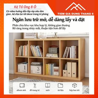 Kệ Tổ Ong 8 Ô - Tủ Gỗ Đa Năng Đựng Sách Truyện Tiện Lợi Lắp Ráp Dễ Dàng