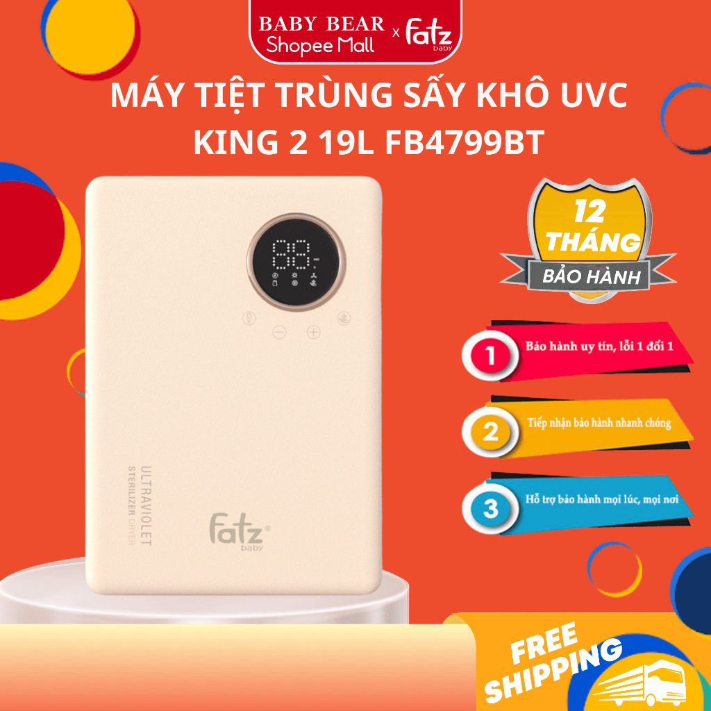 Máy tiệt trùng sấy khô UVC Fatz Baby King 2 19L FB4799BT - King 2 Plus FB4725BT Bảo Hành 12 Tháng