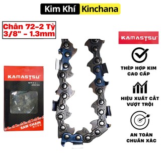 Xích Máy Cưa Chân 72, 2 Tỳ, 3/8, Xích Cưa Gỗ KAMATTSU. Cắt Đủ Theo Lam