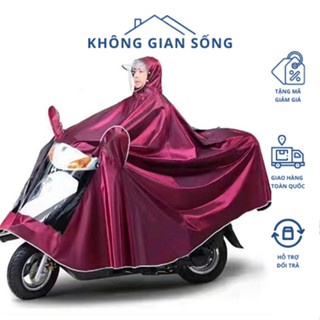 Áo mưa cánh dơi đi xe máy, áo mưa phản quang chống nước chống bắn bẩn có tai trùm gương xe