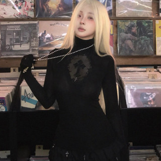 [ẢNH THẬT] SẴN Áo thun màu phối hình chữ thập vải ren hothit y2k xuân hè ôm sát cá tính Âu Mỹ Retro form ôm nữ sinh