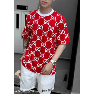 Áo thun Nam hoạ tiết GC trắng nổi trên nề áo đỏ ❤️