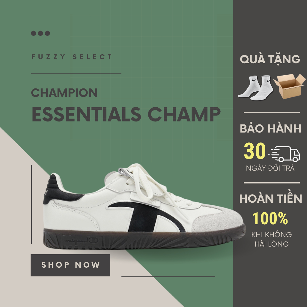 [Hàng Chính Hãng] Giày Champion Essentials T-Trainer Cream Black U4CFCTW14U3