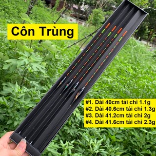 Hộp Phao Câu Đài 3 Phao, 4 Phao  Côn Trùng, Bách Liên Hoa Tải Chì 1.7G Đến 3.2G PCC04