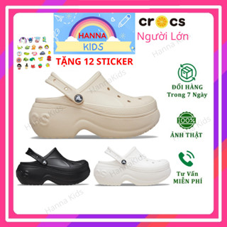 Dép Cross nữ đế cao 7cm Bella Sục Cros Clog Unisex HannaKids cho người lớn giày xục Croc xăng đan Sandal hàng xuất khẩu