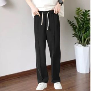 Quần Ống Rộng Cạp Chun Nam vải Tuyết Mưa, Quần Âu Ống Suông Unisex Phong Cách Hàn Quốc - A07