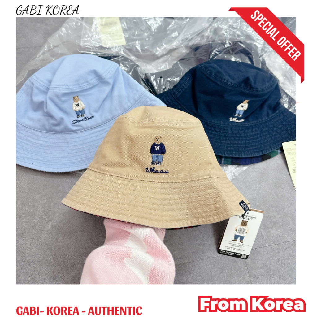 [WHOAU] Mũ Bucket WHOAU chính hãng hai mặt