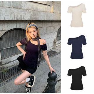 Áo Thun Trễ Vai Cộc Tay Form Ôm, Áo Hở Vai Ngắn Tay Mùa Hè Cho Nữ