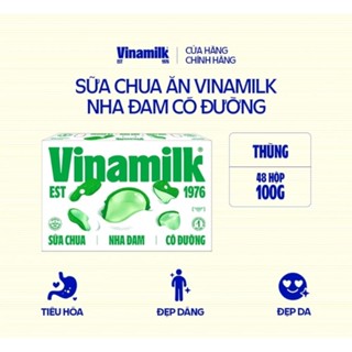 Thùng 48 hộp Sữa chua ăn Vinamilk không đường, có đường, ít đường 100g Yaourt