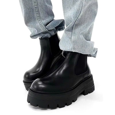 Giày da chelsea boot INICHI GG1320 thiết kế thời trang, đế cao 7cm