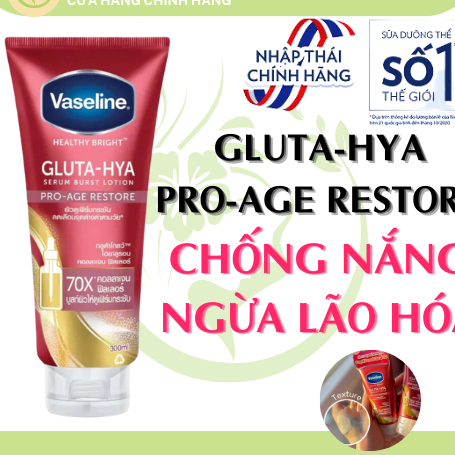 [Chuẩn Thái] Sữa dưỡng thể Siêu Trắng 70x Collagen Vaseline Gluta Hya Pro Age Restore 70X Trắng Da C