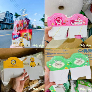 Combo 10 20 50 Set Túi Gấu Đựng Quà Cho Bé, Túi Gấu Đựng Bánh Kẹo Đã Bao Gồm Đế Gấu Vàng, Kẽm Buộc, Tag Hình Gấu