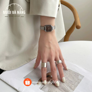 Đồng hồ nữ mặt vuông nhỏ bo góc thời trang phong cách tối giản sang trọng thanh lịch
