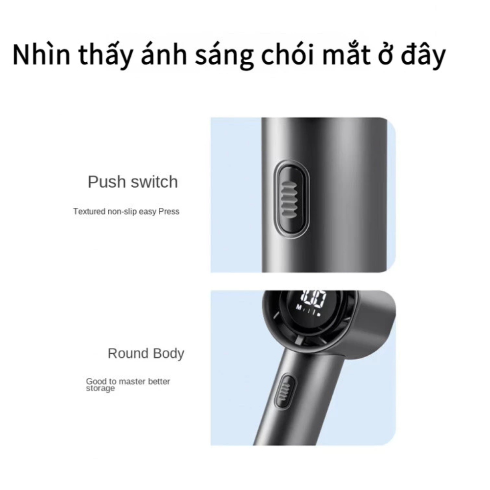 Quạt Tubor Cầm Tay Cao Cấp Tốc Độ Gió Mạnh Màn Hình LED Hiển Thị Sạc Nhanh TYPE C ( DIDOOGLT) | BigBuy360 - bigbuy360.vn