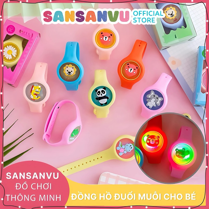 Đồng hồ đeo tay đuổi muỗi có đèn sáng cho bé