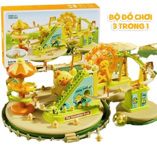Đồ chơi trẻ em vịt leo thang + công viên vịt cầu trượt có đèn âm thanh nhựa ABS an toàn